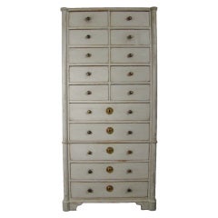 Tall Gustavian Kitchen Chest of Drawers