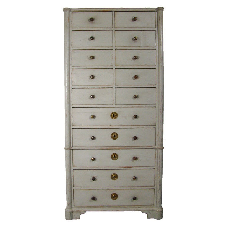 Tall Gustavian Kitchen Chest of Drawers