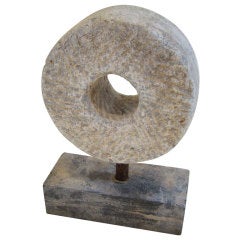 Antique Mill Stone On Stand