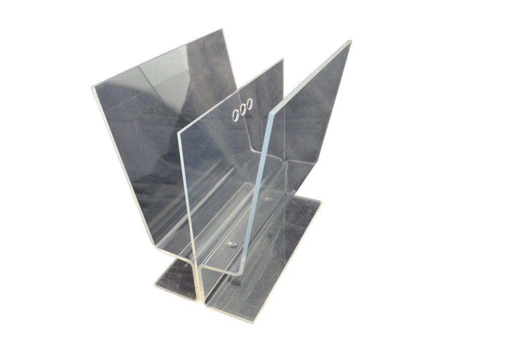 Lucite Magazine Holder at 1stdibs