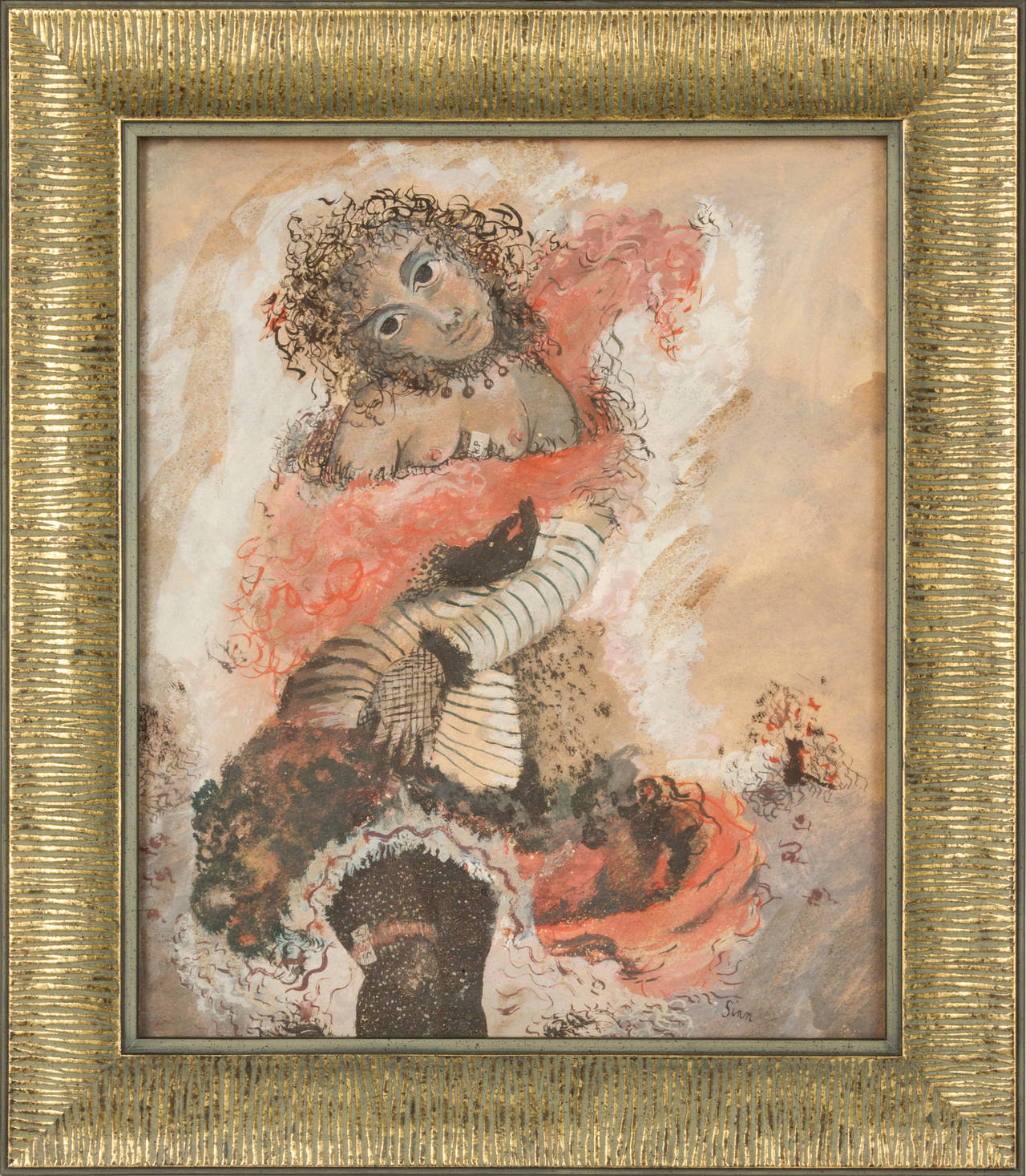 Pendant la Seconde Guerre mondiale, Fein et Priebe faisaient partie d'un groupe durable de six peintres surréalistes du Midwest, dont Gertrude Abercrombie. Il s'agit d'une interprétation fantaisiste et attachante de Fein. L'œuvre originale est : 12