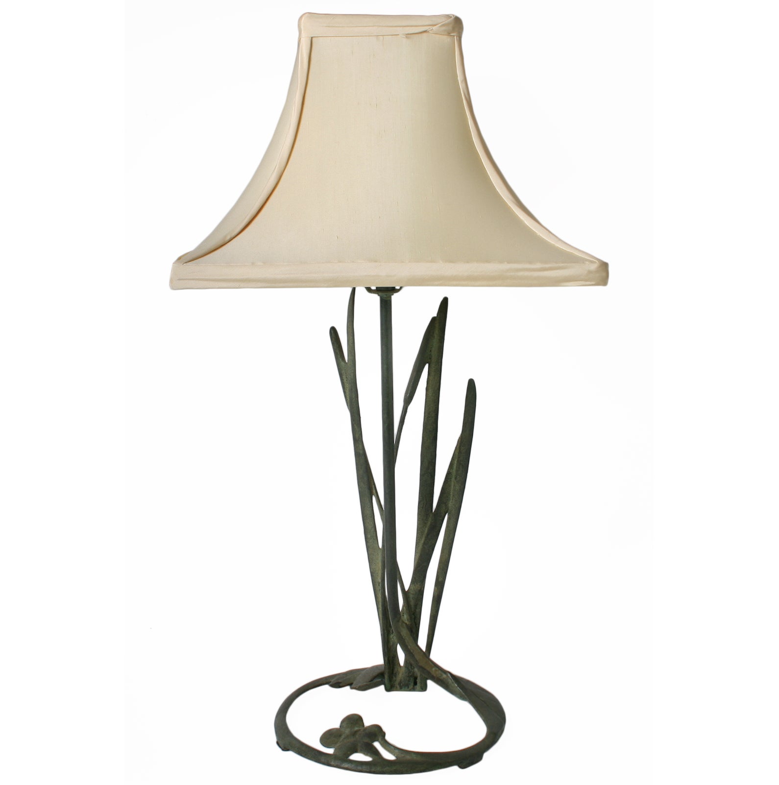 Art Deco Bronze Sculptural Cattail Lamp