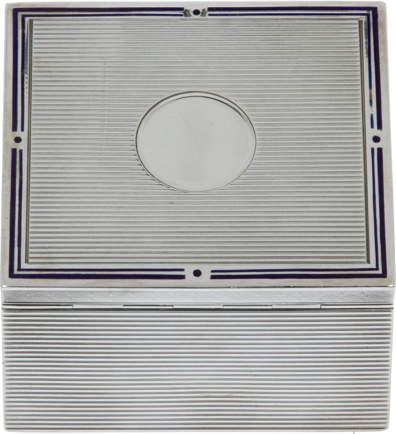 Mid-20th Century Art Deco Austrian Silver and Enamel Box For Sale