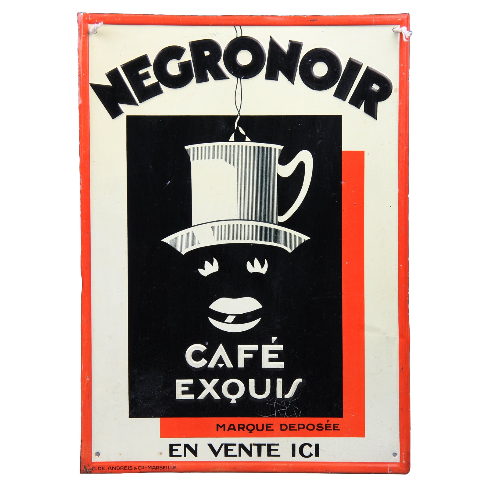 Vintage Negro Noir Coffee Advertising Sign