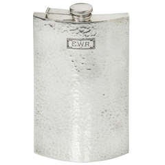 Art Deco Hand Hammered Sterling Hip Flask