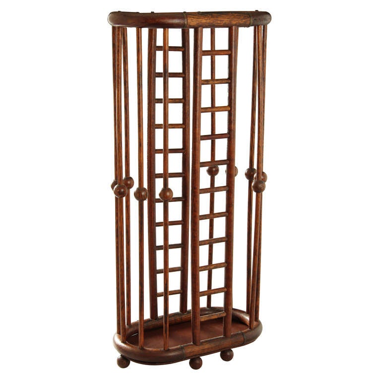 This is a handsome umbrella stand with an unusual design.