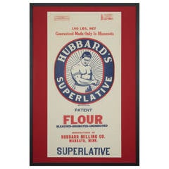 Graphic Framed Hubbard's Superlative Flour Sack