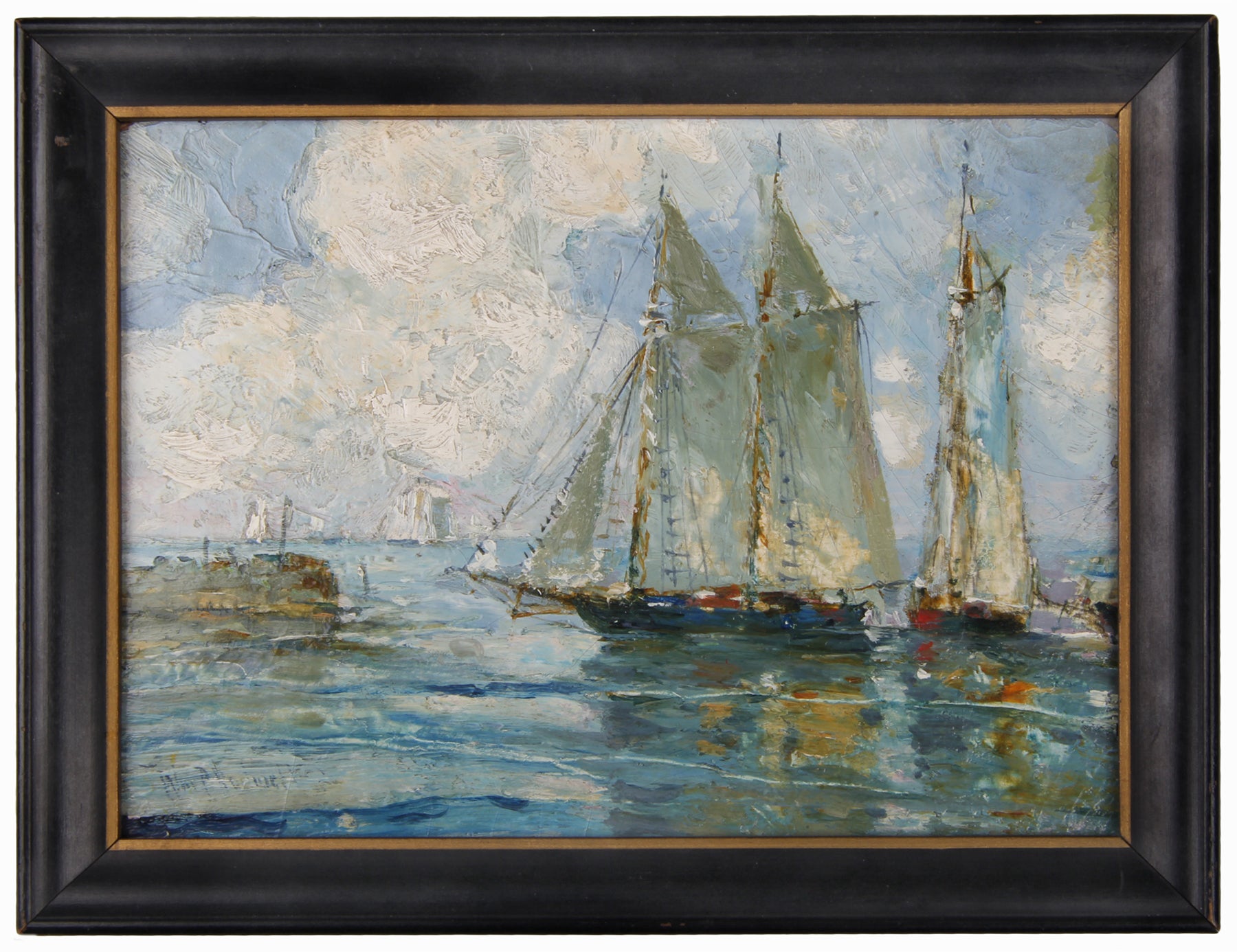 William Bodwell Oil Painting  of Sailing Ships