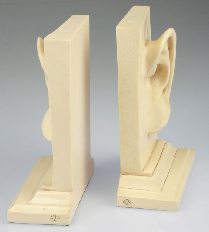 Unusual  Bookends with Ears In Excellent Condition In Chicago, IL