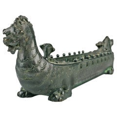 Austrian Bronze Asian Inspired Dragon Boat Pen Holder