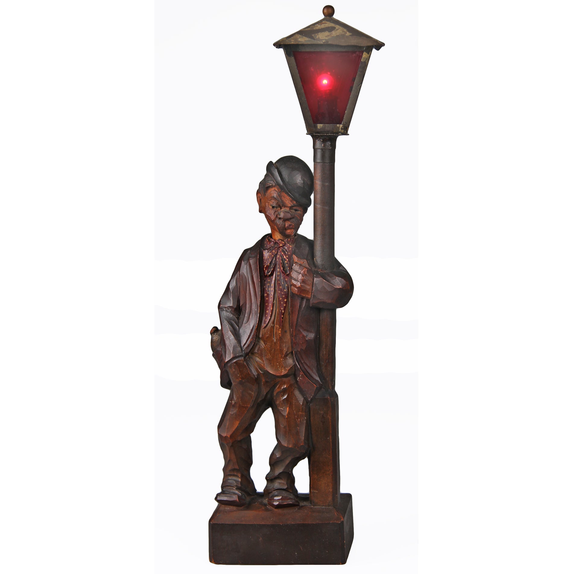 Hand Carved German Whistler Sculpture. with Light...1900-1920