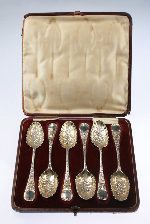 Eben Coker Grotesque Design Sterling Silver Berry Spoons 1752 3