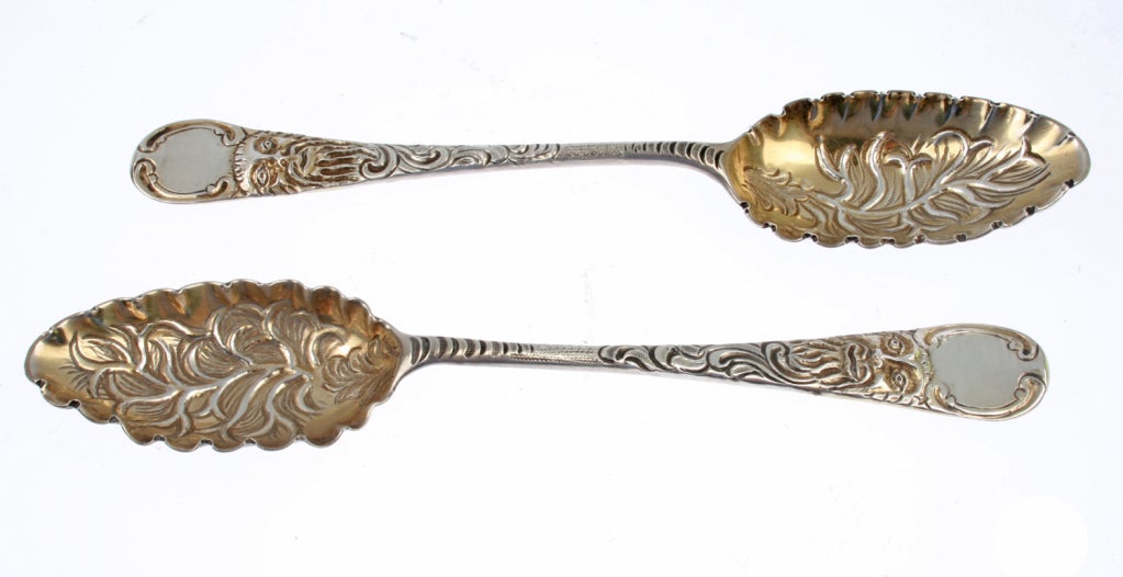Eben Coker Grotesque Design Sterling Silver Berry Spoons 1752 5