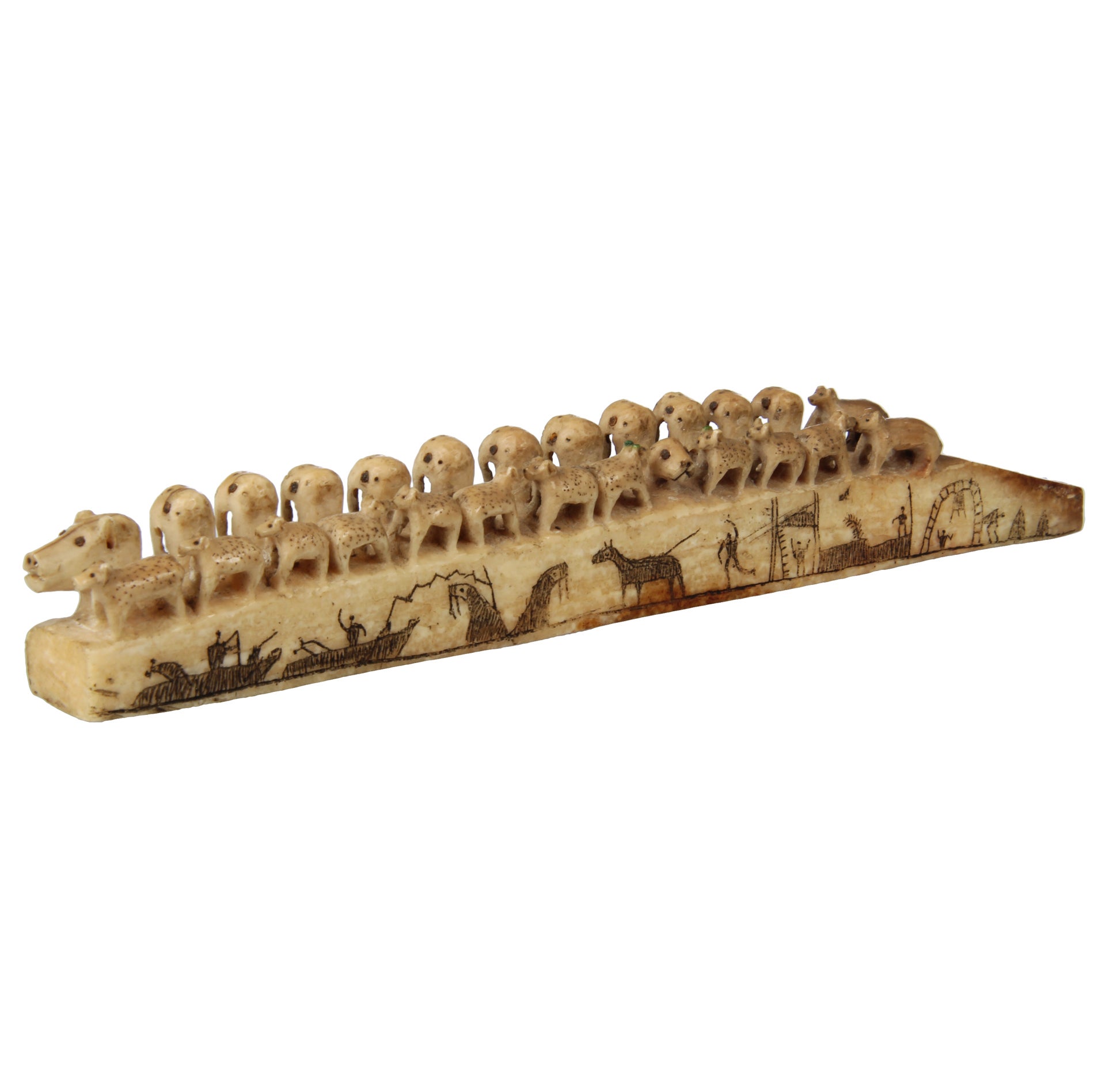 Exceptional 19th Century Eskimo Whale Bone Carving