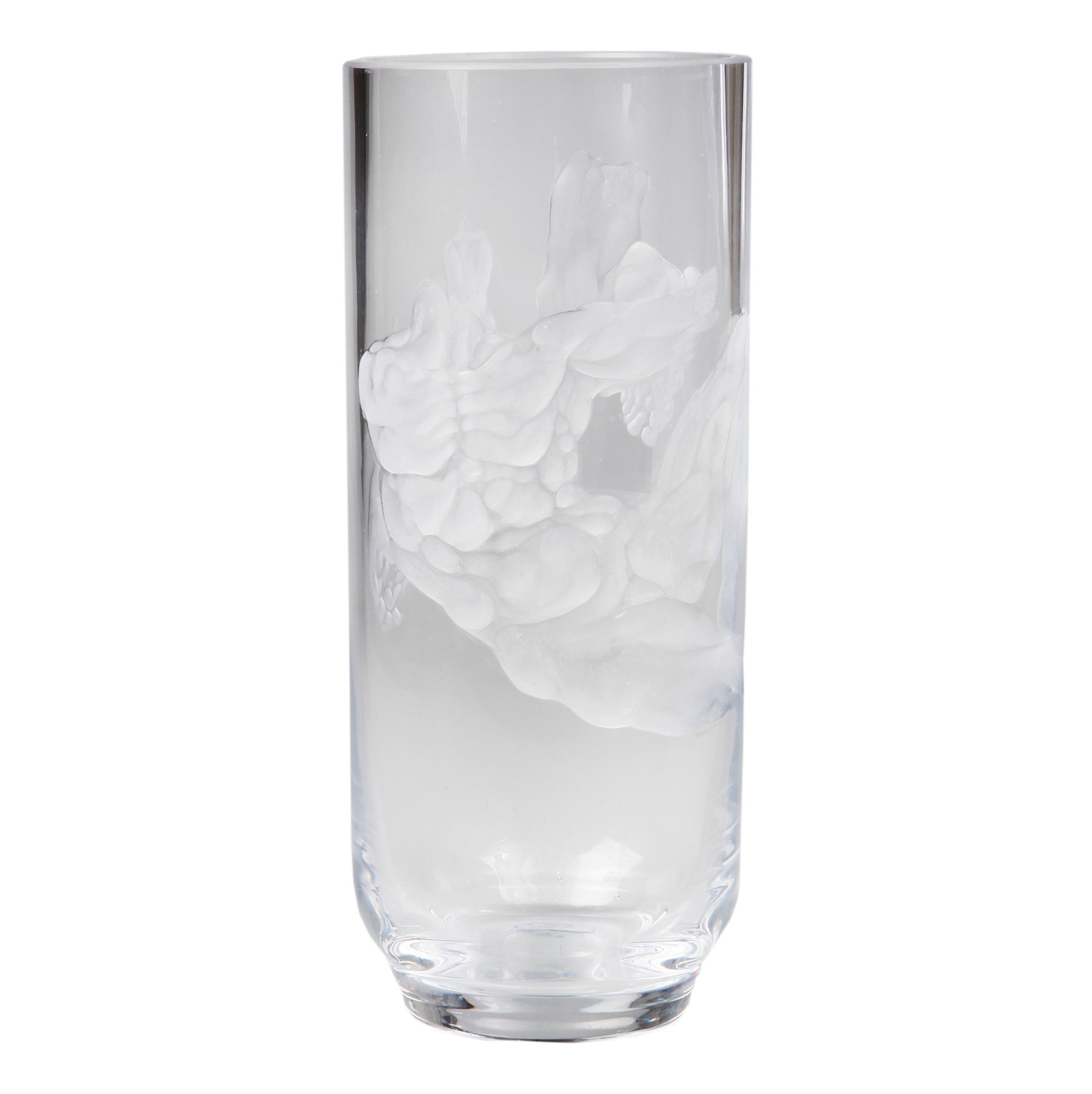 Clear Crystal Vase with Etched Male Torso