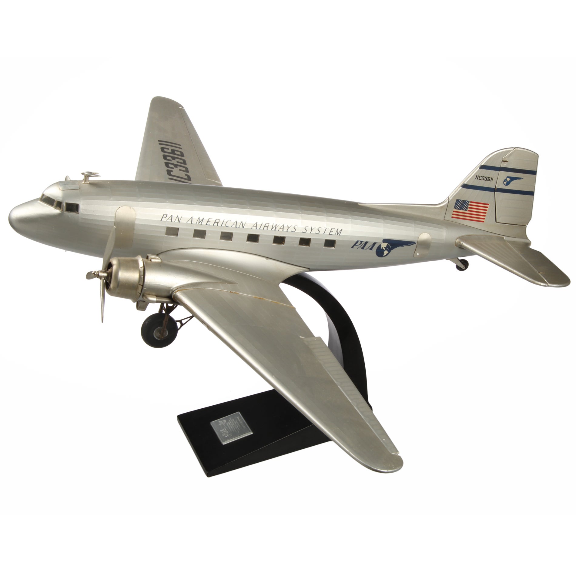 Hand Built DC-3D Pan American Airplane Model
