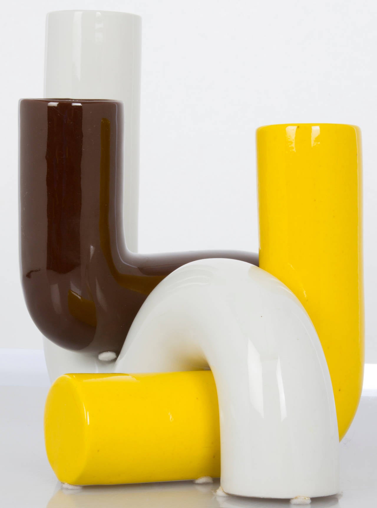 Mid-20th Century Raymor Sculptural Tubular Ceramic Vases