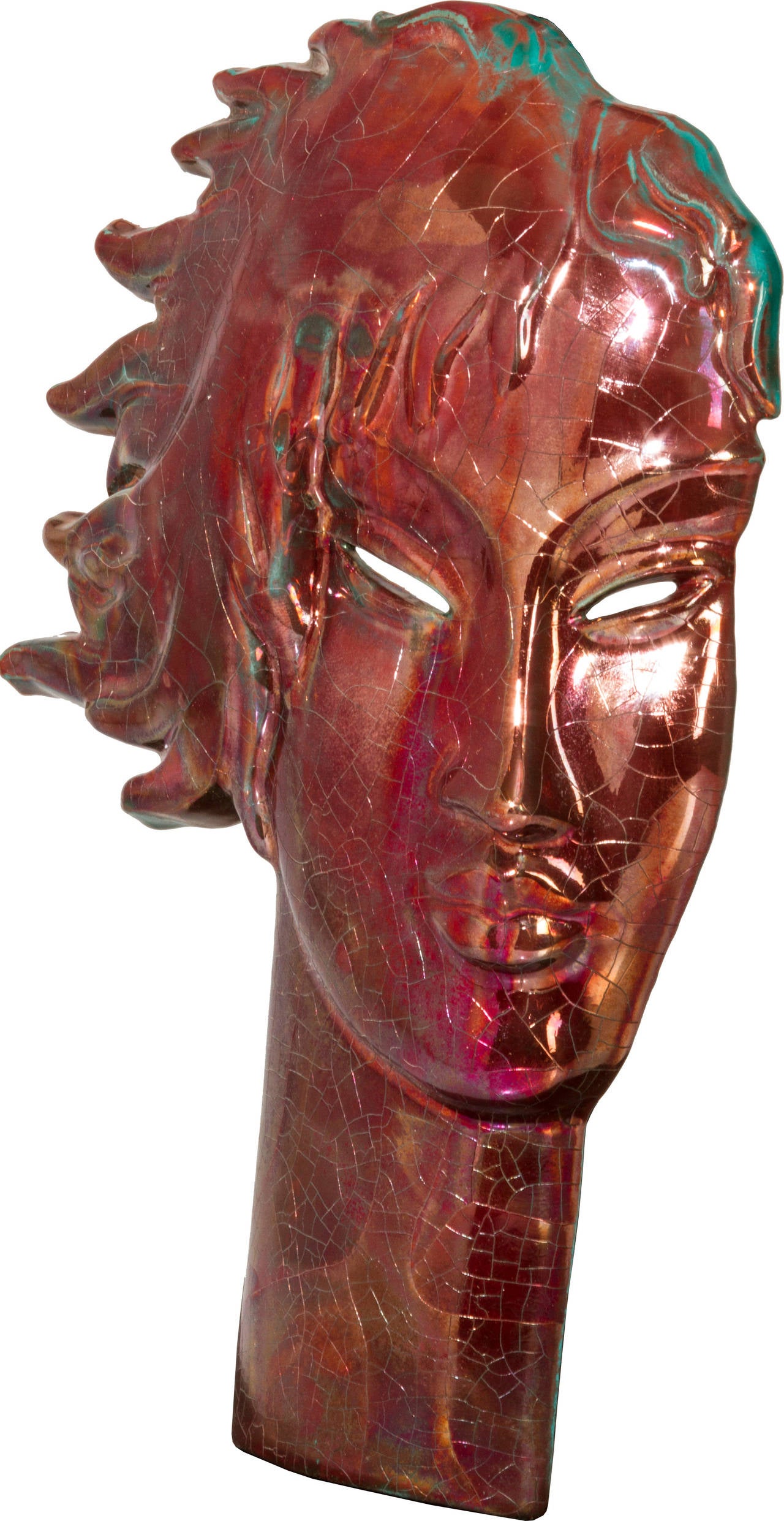 Glazed Ceramic Head of a Woman
