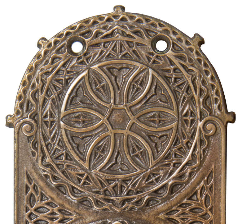 Iron Louis Sullivan's Chicago Stock Exchange Building Doorknob and Face Plate