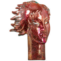 Glazed Ceramic Head of a Woman