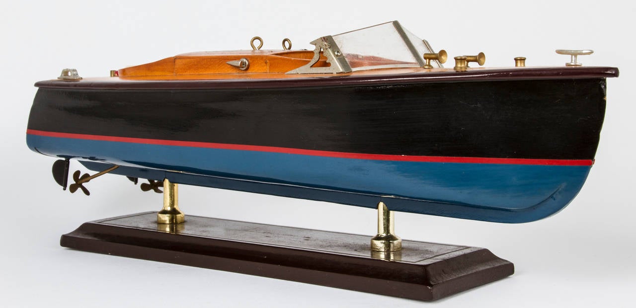 American Wood Motor Boat Model