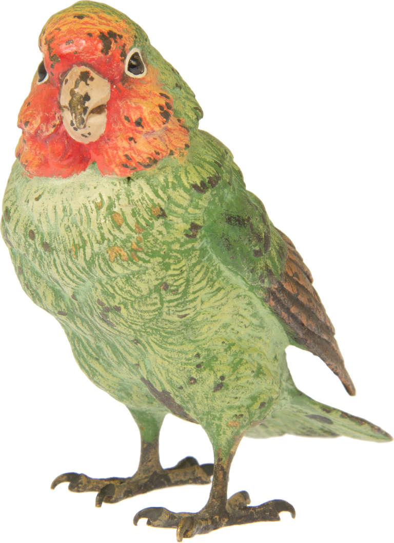 Austrian Cold Painted Bronze Green Parrot