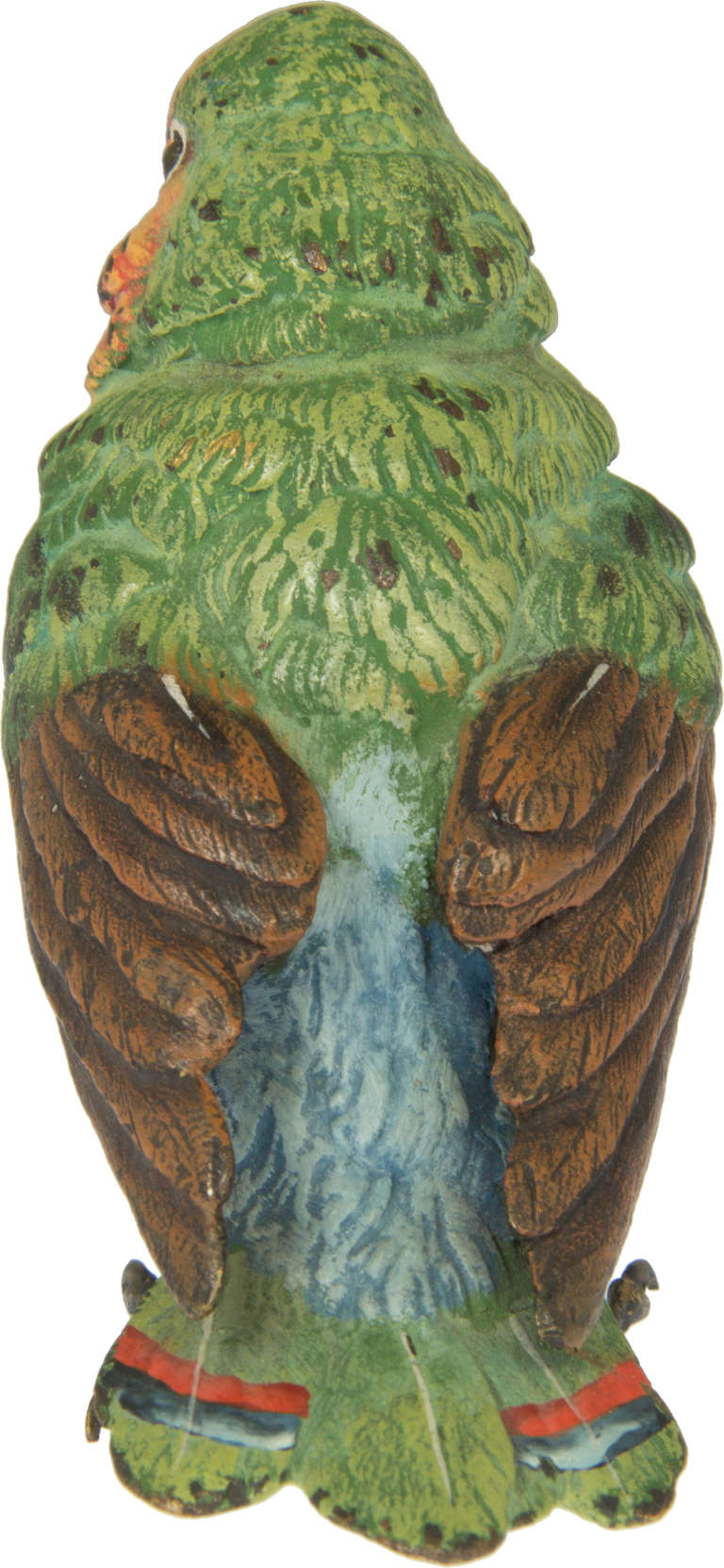 20th Century Cold Painted Bronze Green Parrot