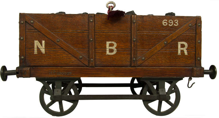 British Victorian Gentleman's Smoking Box in the Form of a Railroad Train Car