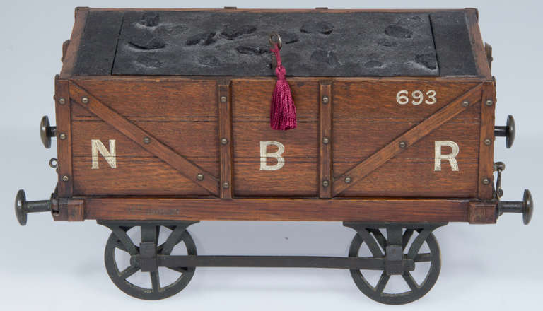 19th Century Victorian Gentleman's Smoking Box in the Form of a Railroad Train Car