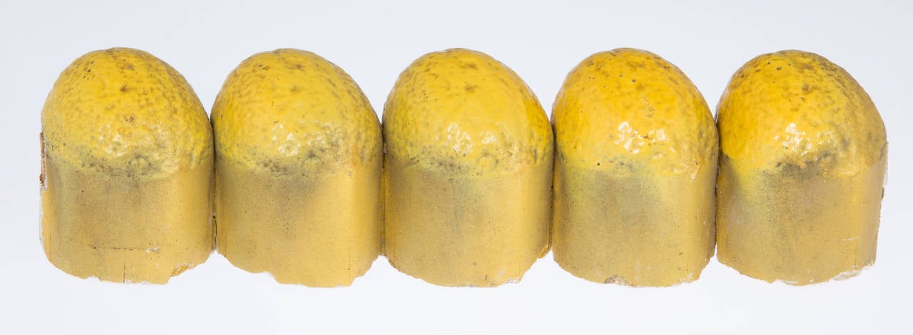Victorian Cast Plaster Lemons In Good Condition For Sale In Chicago, IL