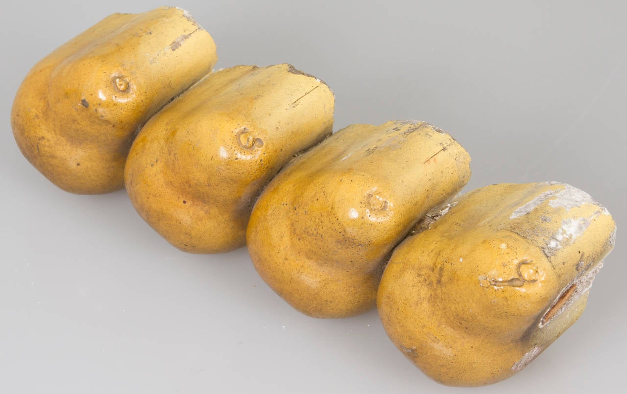 Victorian Painted Plaster Pears In Good Condition For Sale In Chicago, IL