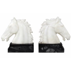 Finely Carved Equine Bookends