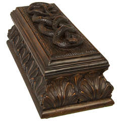 Hand Carved Victorian Box with Snake Motif