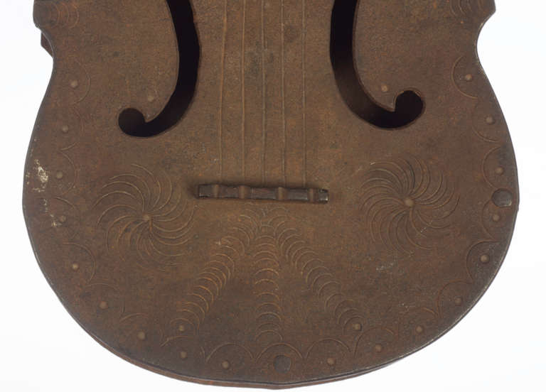 20th Century Large Figural Gate Lock in the form of a Violin