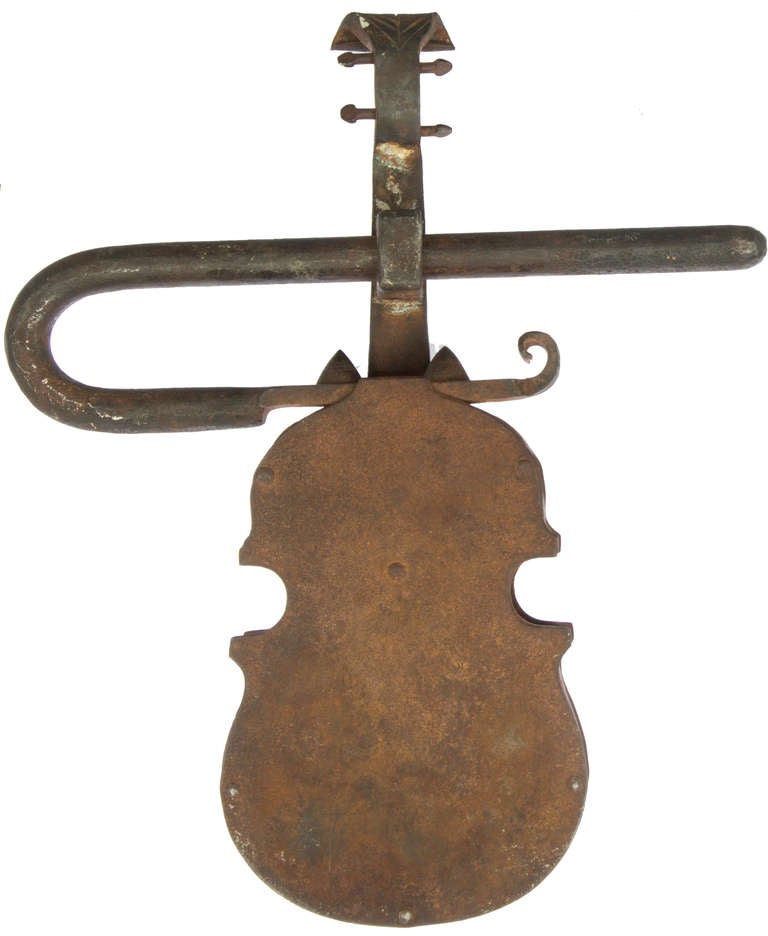 Large Figural Gate Lock in the form of a Violin 1