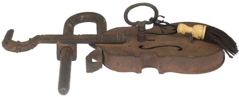 Unknown Large Figural Gate Lock in the form of a Violin