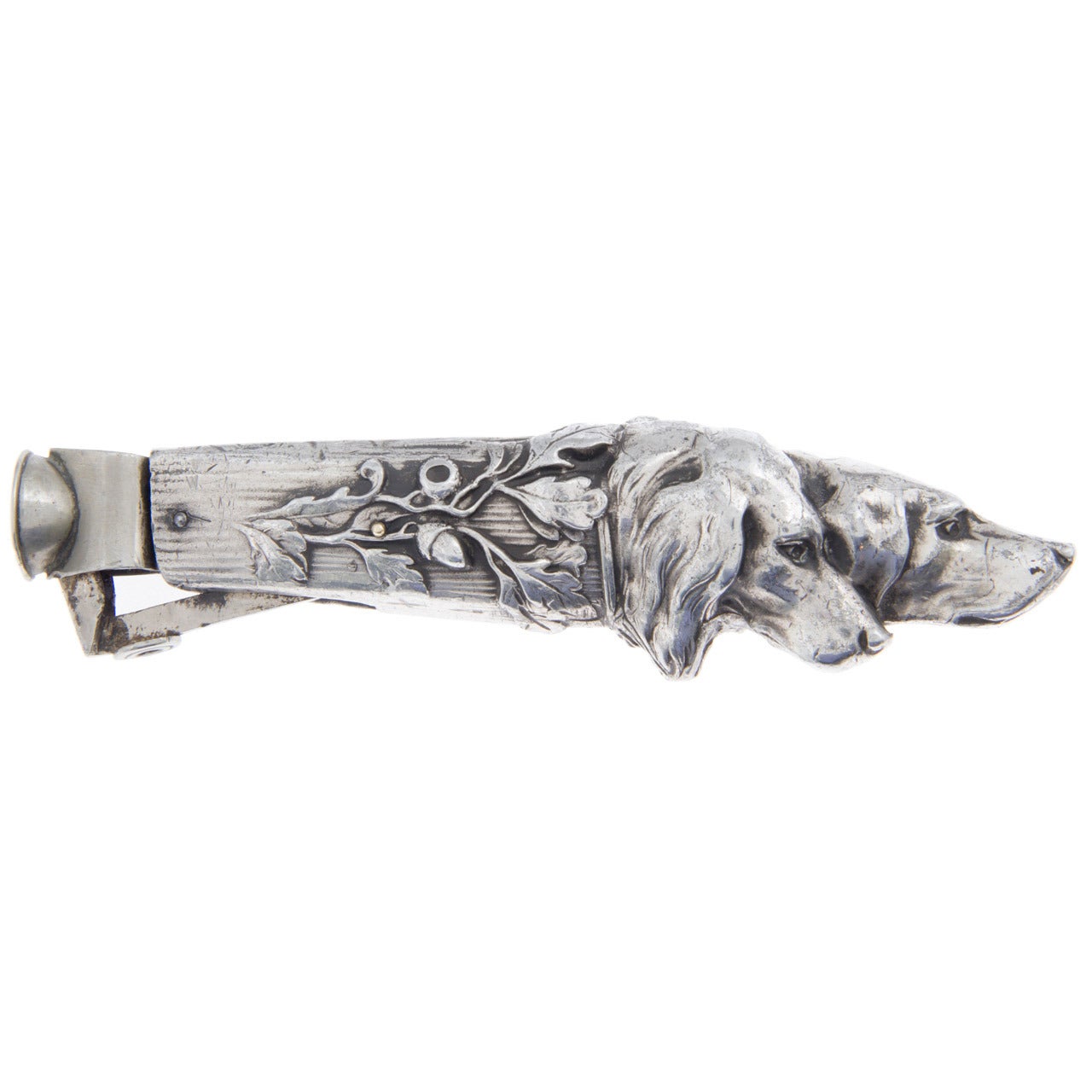 Retriever  and Spaniel Figural Art Nouveau  Cigar Cutter