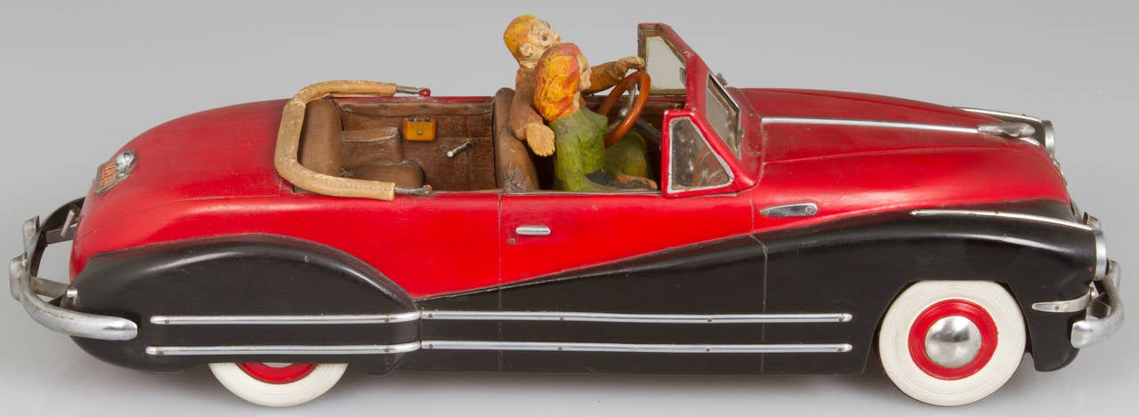 Mid-20th Century Hand-Carved Wooden 1942 Buick Convertible