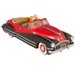 Vintage Hand-Carved Wooden 1942 Buick Convertible