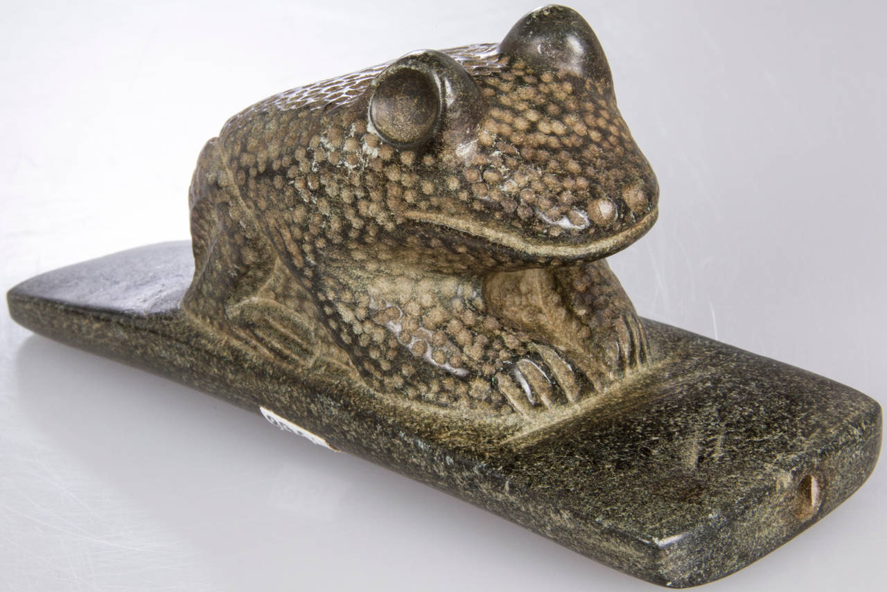 Pair of Two American Indian Frog or Toad Pipes 1