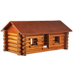 Vintage Pioneer Log Cabin  Co. With Advertisement