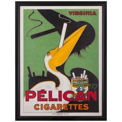 Vintage Art Deco Poster Pelican Cigarettes by Charles Yray