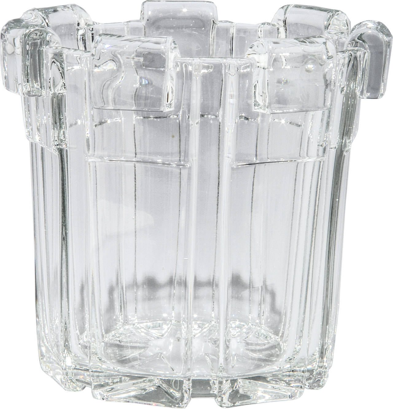 Architectural Art Deco Glass Ice Bucket