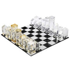Optical Modern Lucite Chess Board