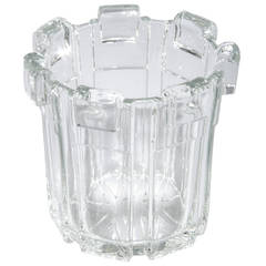 Architectural Art Deco Glass Ice Bucket