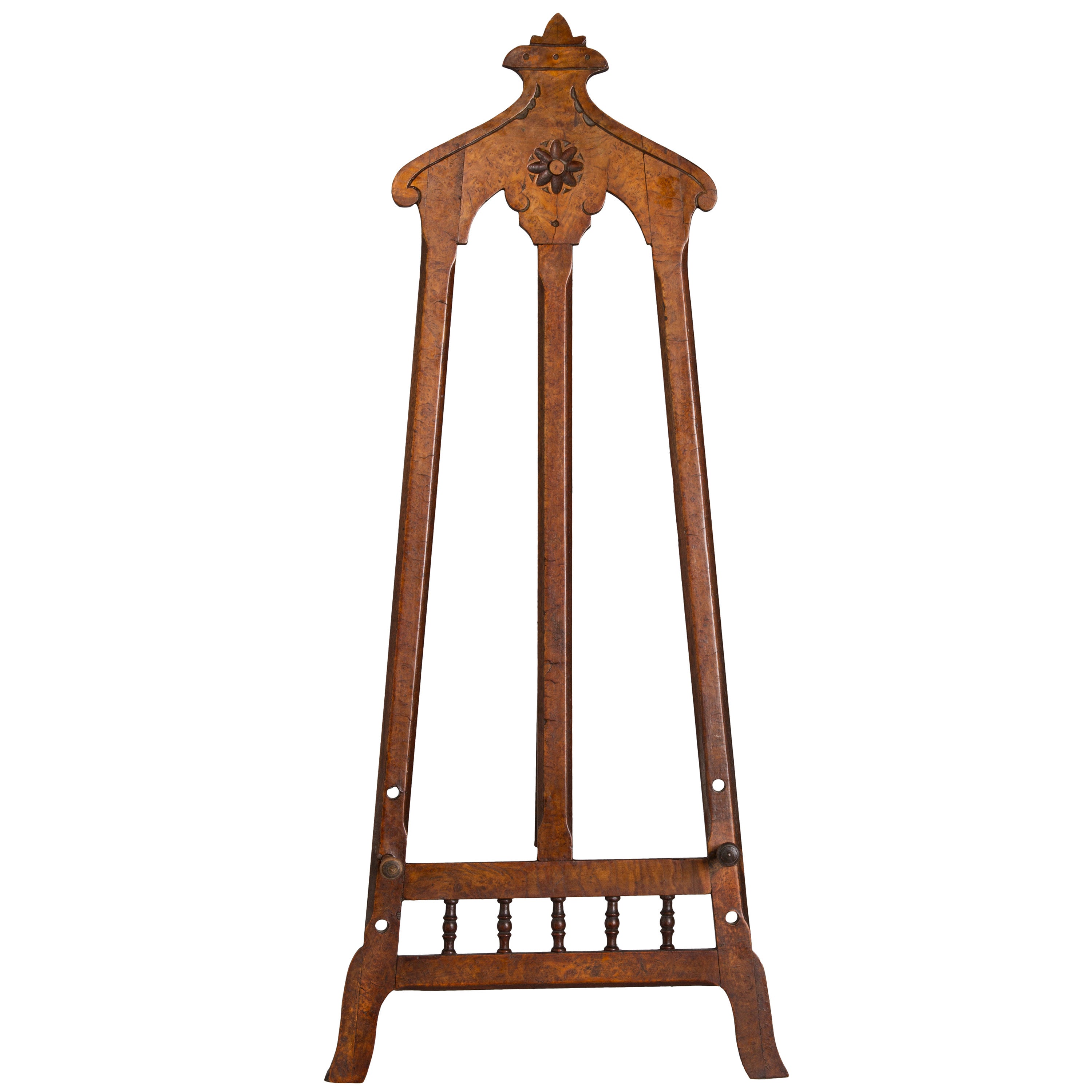 Unusual Hand-Carved Aesthetic Movement Easel with Adjustable Pegs
