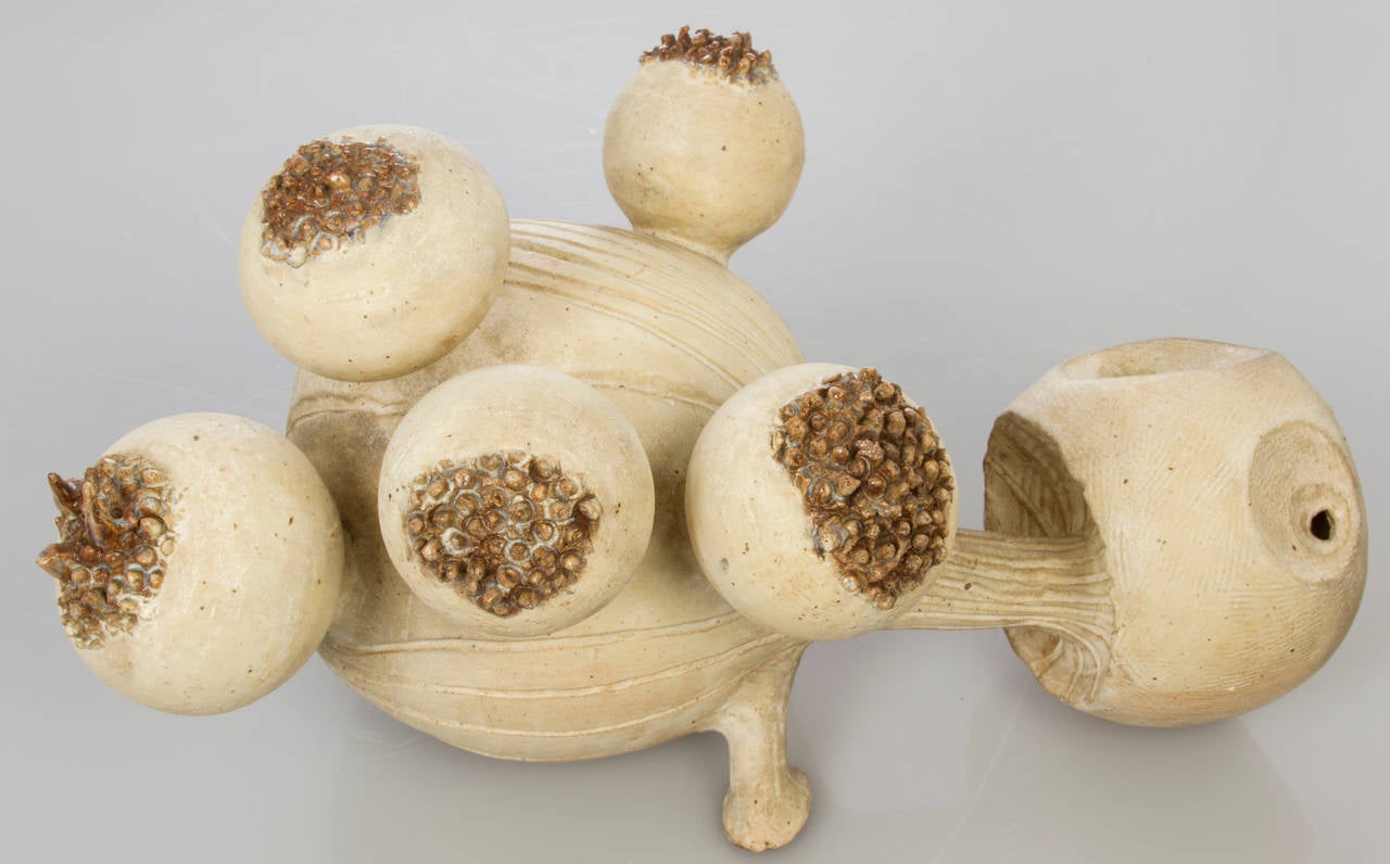 Late 20th Century Biomorphic Ceramic Sculpture by Earl Hooks For Sale