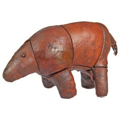 Leather Aardvark Sculpture Made for Abercrombie & Fitch