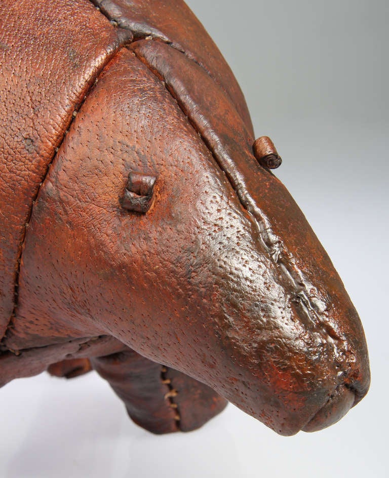 British Leather Aardvark Sculpture Made for Abercrombie & Fitch For Sale
