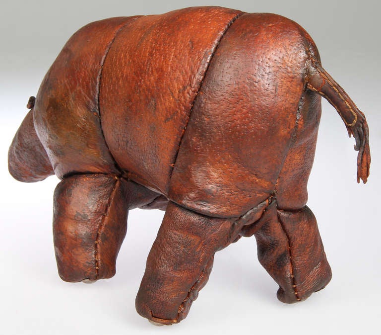 Mid-20th Century Leather Aardvark Sculpture Made for Abercrombie & Fitch For Sale